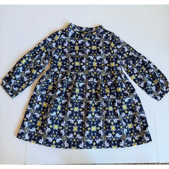 Janie and Jack Medallion Scarf Print Dress Girls 3 - Picture 2 of 12